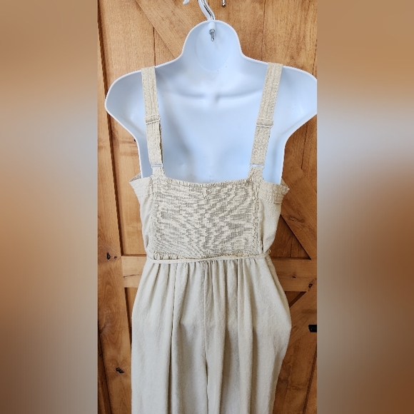 Old Navy, Sleeveless Linen-Blend Tie-Belt Wide-Leg Jumper, MP, Ecru - Picture 4 of 8